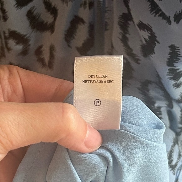 A.L.C. Marcella Dress 100% Silk Blue Leopard Print Dress Silver Front Zip Sz 2 - Picture 6 of 8